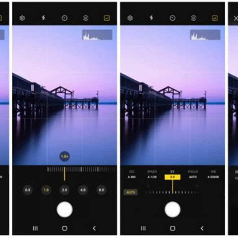 Aplicación para usar la cámara del celular Samsung en modo experto