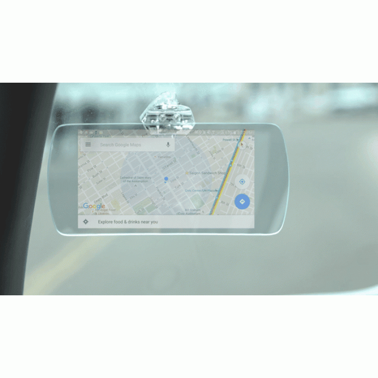 Hudly es un dispositivo para el auto que replica la pantalla de tu smartphone