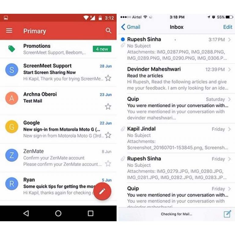 Gmail se actualiza en iOS con todas las caractersticas de Android