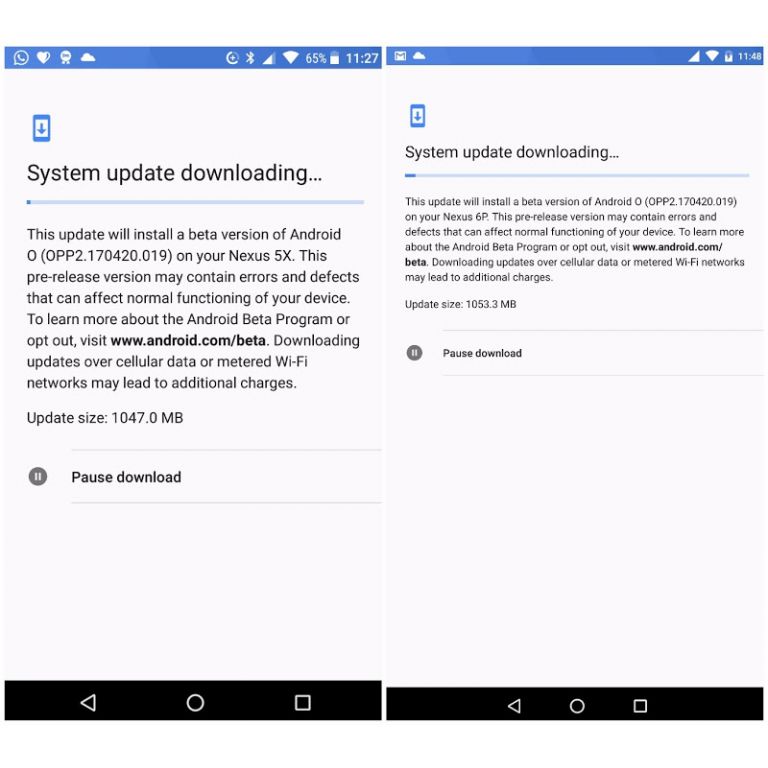 Android O permitir pausar descargas de actualizaciones