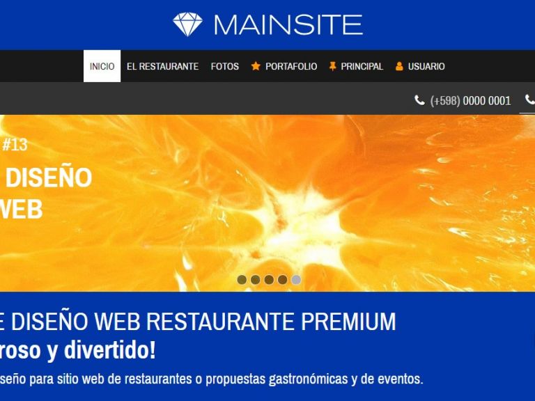 Diseño de sitio web para restaurante y presentación de menú. - RESTAURANTE 13 . Diseño sitio web institucional